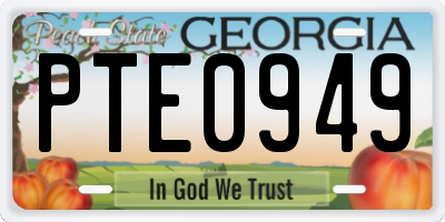 GA license plate PTE0949