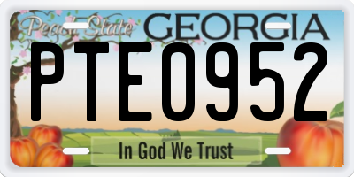 GA license plate PTE0952