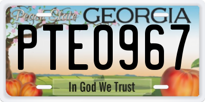 GA license plate PTE0967