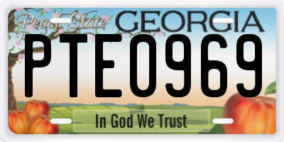 GA license plate PTE0969
