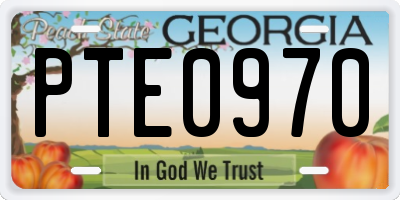GA license plate PTE0970