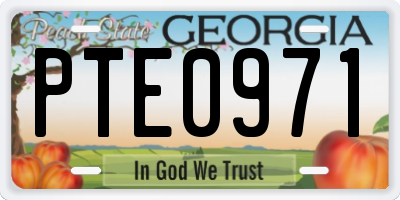 GA license plate PTE0971