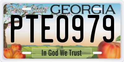 GA license plate PTE0979