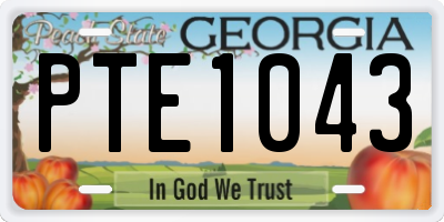 GA license plate PTE1043