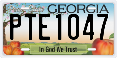 GA license plate PTE1047