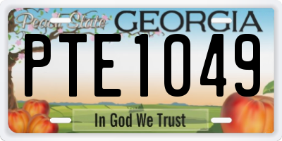 GA license plate PTE1049