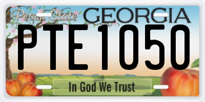 GA license plate PTE1050