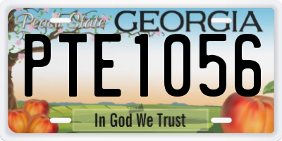 GA license plate PTE1056