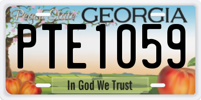 GA license plate PTE1059