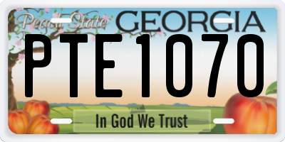 GA license plate PTE1070