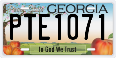 GA license plate PTE1071