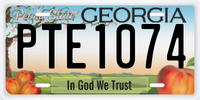 GA license plate PTE1074