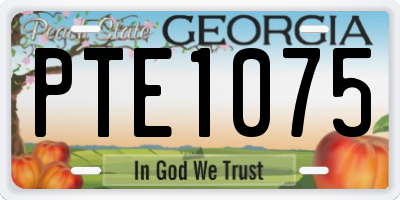 GA license plate PTE1075