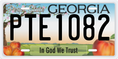 GA license plate PTE1082