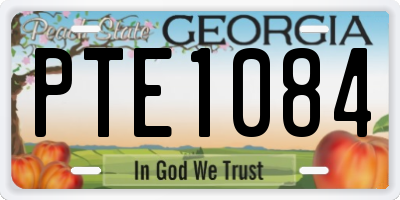 GA license plate PTE1084