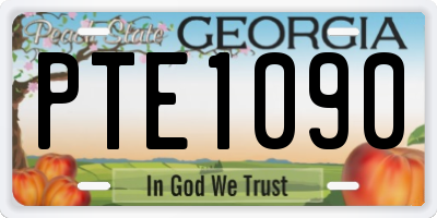 GA license plate PTE1090