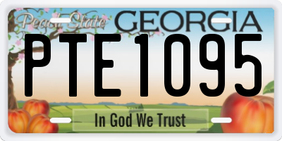 GA license plate PTE1095