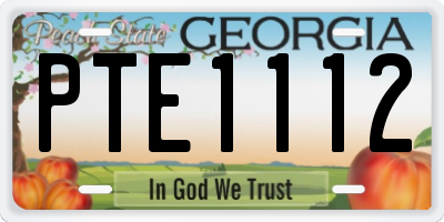 GA license plate PTE1112