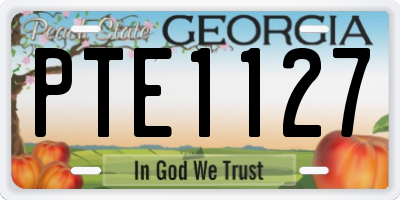 GA license plate PTE1127