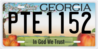 GA license plate PTE1152