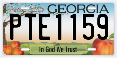 GA license plate PTE1159