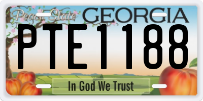 GA license plate PTE1188