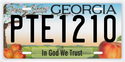 GA license plate PTE1210