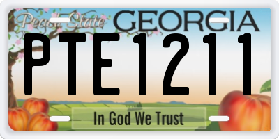 GA license plate PTE1211