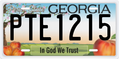 GA license plate PTE1215