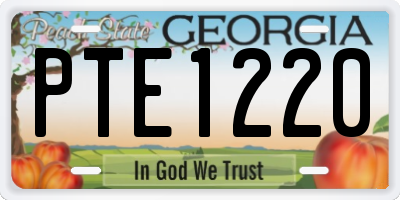 GA license plate PTE1220