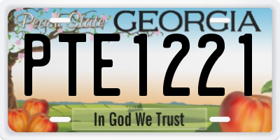 GA license plate PTE1221