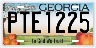 GA license plate PTE1225