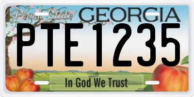 GA license plate PTE1235