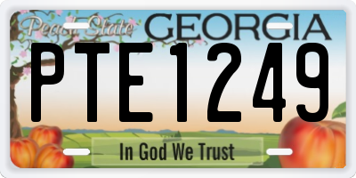 GA license plate PTE1249