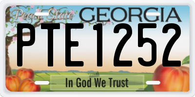 GA license plate PTE1252