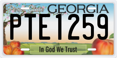 GA license plate PTE1259