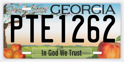 GA license plate PTE1262