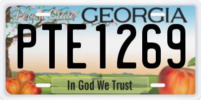 GA license plate PTE1269