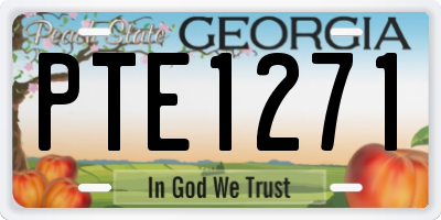 GA license plate PTE1271