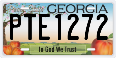 GA license plate PTE1272