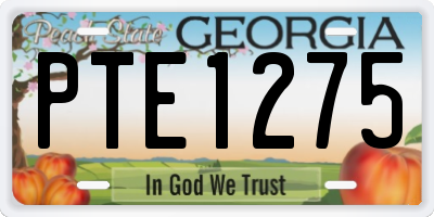 GA license plate PTE1275