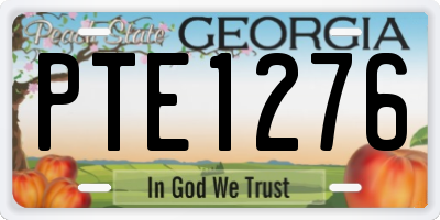 GA license plate PTE1276