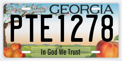 GA license plate PTE1278