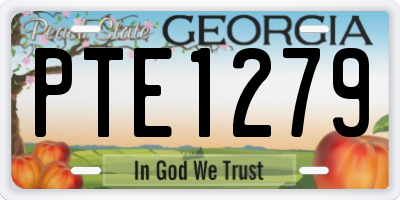 GA license plate PTE1279