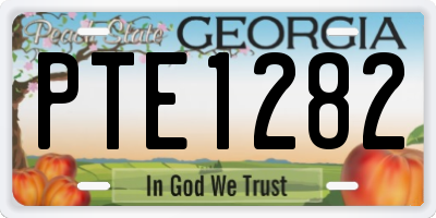 GA license plate PTE1282