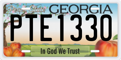 GA license plate PTE1330