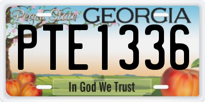 GA license plate PTE1336