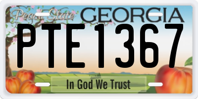 GA license plate PTE1367