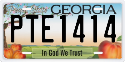 GA license plate PTE1414