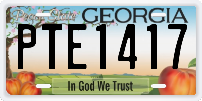 GA license plate PTE1417